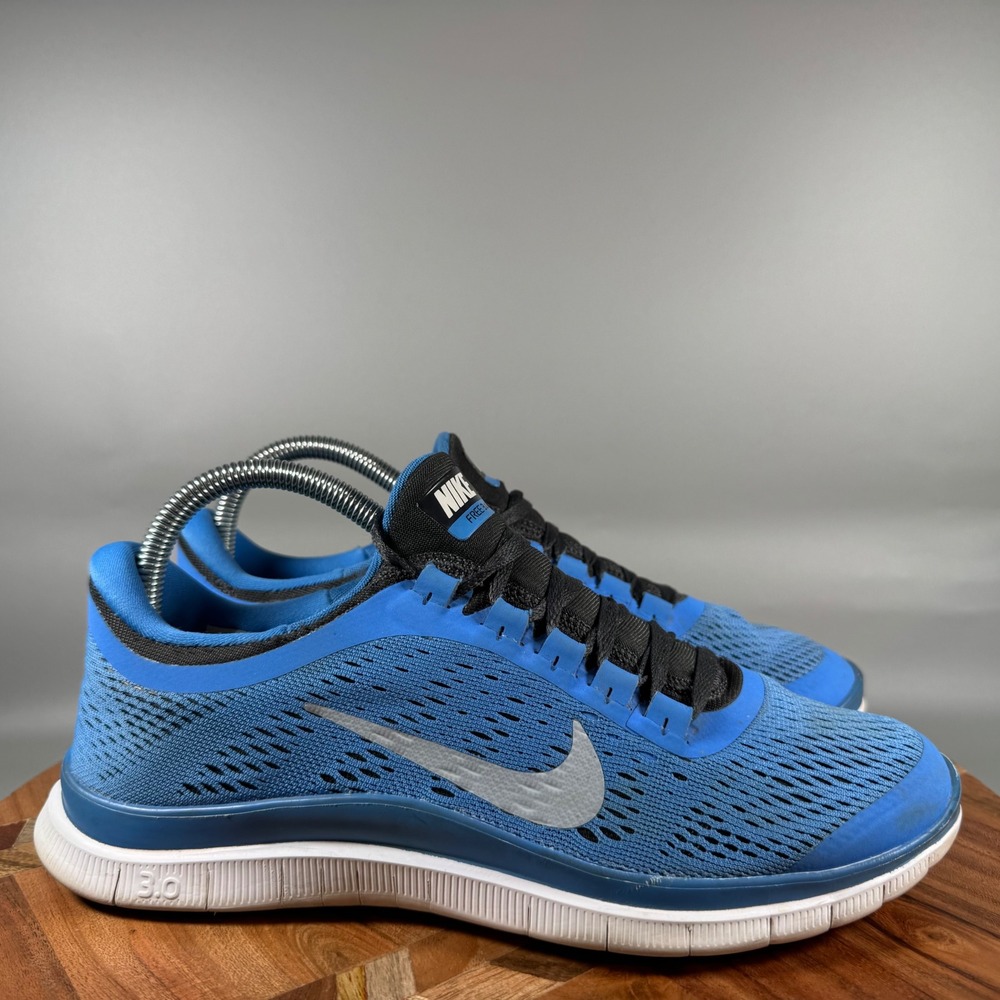 Nike Free 3.0 V5 Women's Running Shoes Blue Silver 580392-404 Size‎ 9